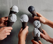 Art performance at Tadao Ando's concrete MPavilion features grayscale gelato