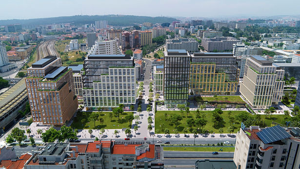 Aerial view of the Entrecampos development