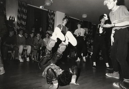  Early photo of Olafur Eliasson (far right) during his breakdancing days. Image: Phaidon.
