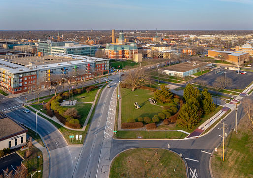The Downtown Entrance Plaza site in Columbus, Indiana. Photo: Hadley Fruits for Landmark Columbus Foundation.