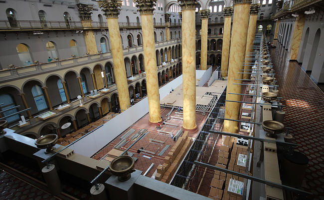 Construction of the BEACH. Photo courtesy of National Building Museum.