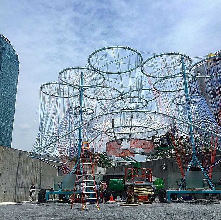 '#cosmo this year's winner of #yap the young architects competition by @themuseumofmodernart and @momaps1 is @andres_jaque ...... he and his team are getting ready for a last planting and installation round' via Instagram @ klausbiesenbach