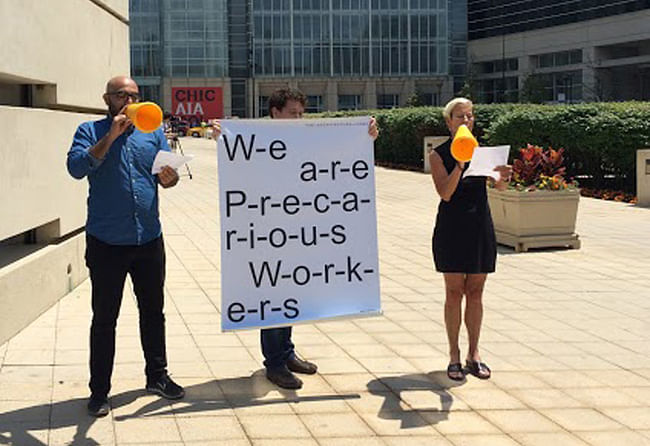 Quilian Riano + Peggy Deamer of The Architecture Lobby outside of the 2014 AIA Conference in Chicago