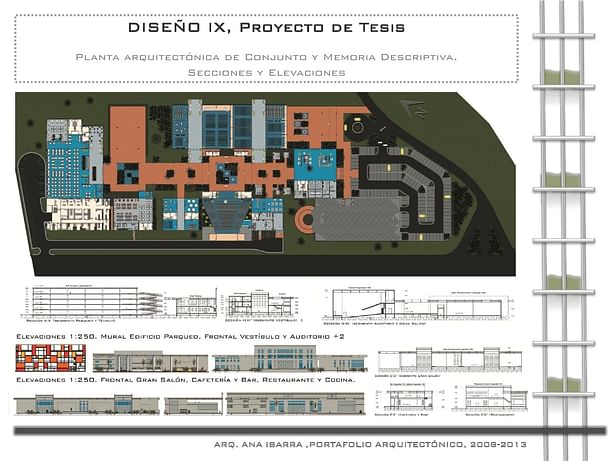 Thesis Project, Convention Center Puerto Plata - Architectural set plans, elevations and sections