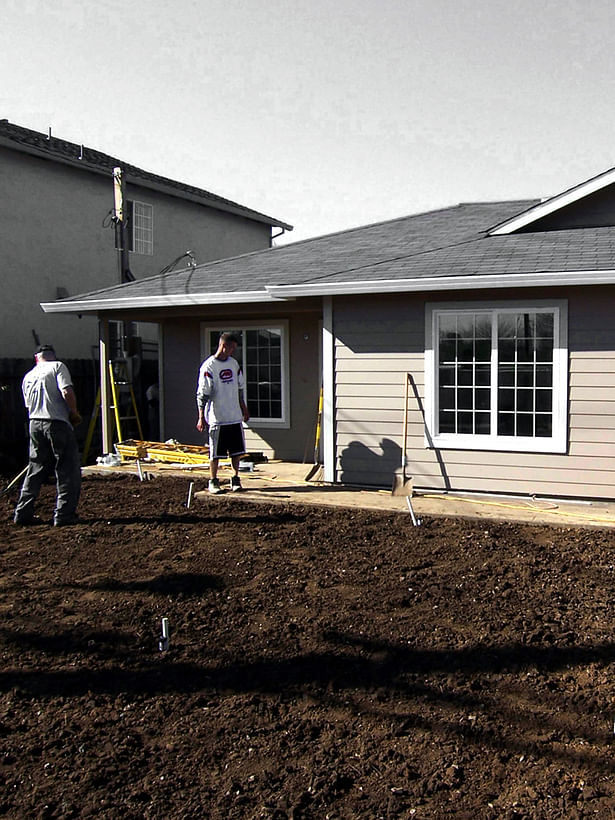 Front elevation during final construction works