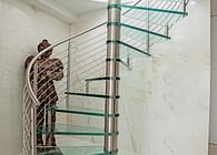 Glass Spiral Staircase - Penthouse in Miami Design District