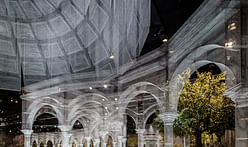 Edoardo Tresoldi builds a ghostly wire mesh structure in Abu Dhabi