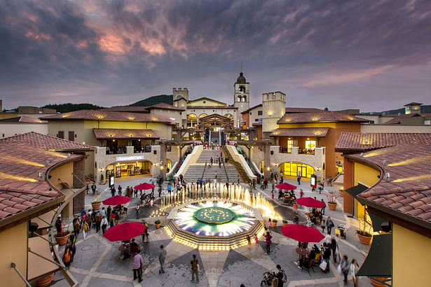 Central plaza with fountain.