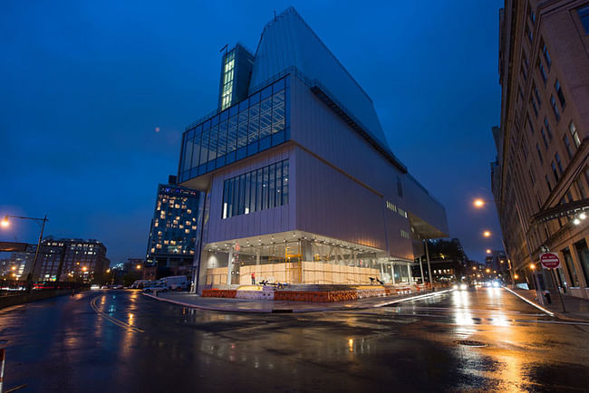 The new building at night. Credit: Timothy Schenck via the Whitney Museum of American Art