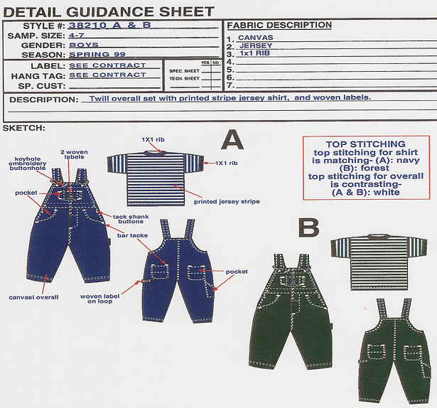 Clothing Design and Diagram for Children's Network