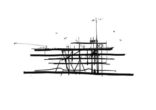 Krause Gateway Center, Renzo Piano sketch. (Image courtesy of Kum & Go)