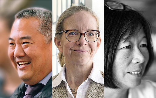 (From left): 2024 AIA award winners Douglas Ito (Whitney M. Young Jr. Award), Elizabeth Plater-Zyberk (AIA/ACSA Topaz Medallion), and Sho-Ping Chin (Edward C. Kemper Award). Images: Housing Development Consortium, Patience Malaba, DPZ CoDesign, Payette.