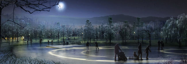 Winter on the Yongsang Lake © West 8 urban design & landscape architecture