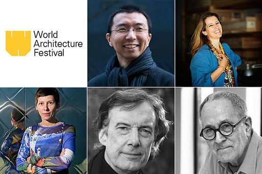 Only a few of WAF's 70 strong jury this year: Sou Fujimoto, Benedetta Tagliabue, Sir Peter Cook, Charles Jencks, Manuelle Gautrand (clockwise from top-center)