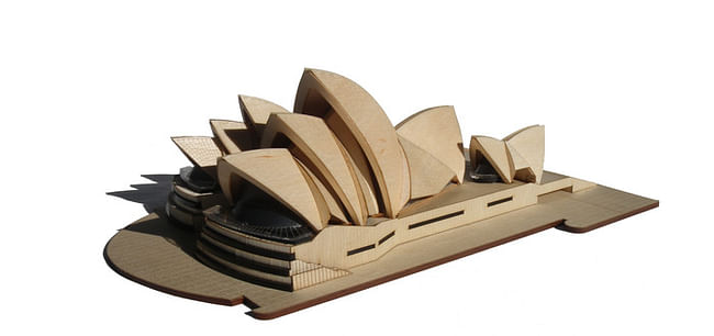  Sydney Opera House Architectural Model Kit by Marcus Bree. Image via Kickstarter