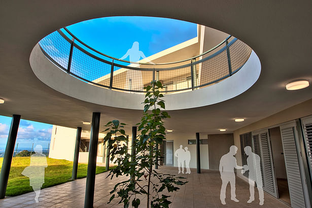 Interior Courtyard & Skylight