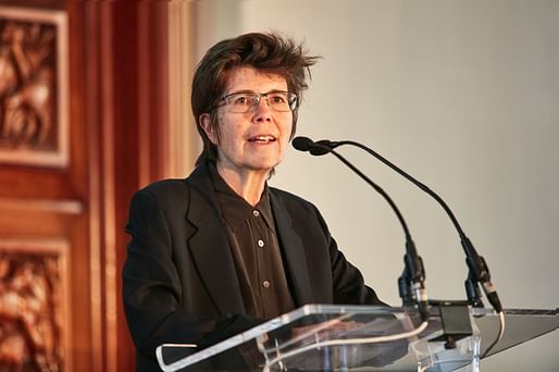 2018 Grand Jury Chair Elizabeth Diller speaking at the launch event on July 4, 2017. Photo credit: RIBA.
