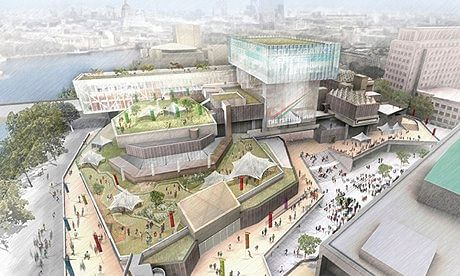 The Southbank Centre revamp proposals, by architects Feilden Clegg Bradley, include a 'floating' glass pavilion. Photograph: Southbank Centre/Press Association