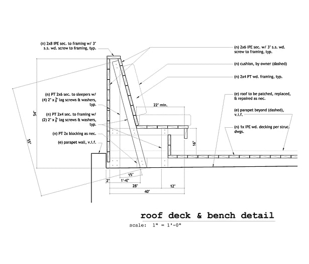 Rooftop Deck Bench Detail