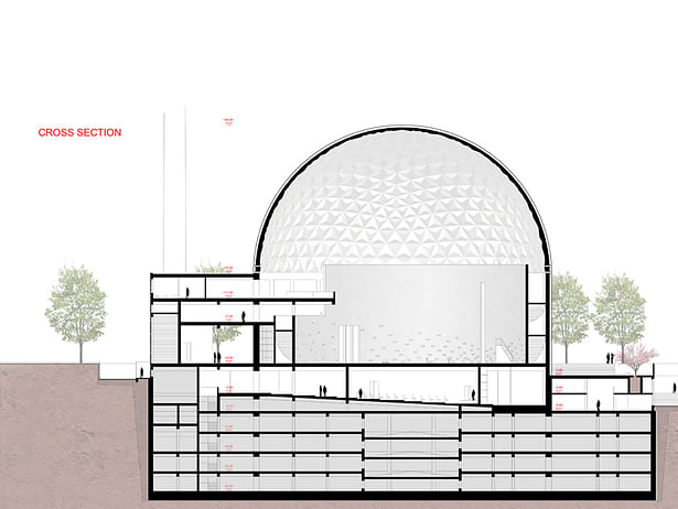 cross section showing two galleries