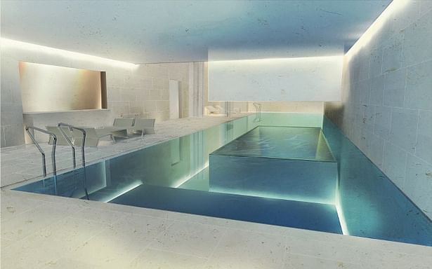 3D renderinf of pool and spa