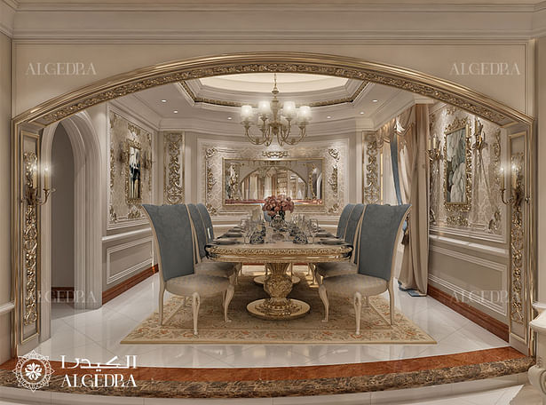 Classic style dining room in luxury villa