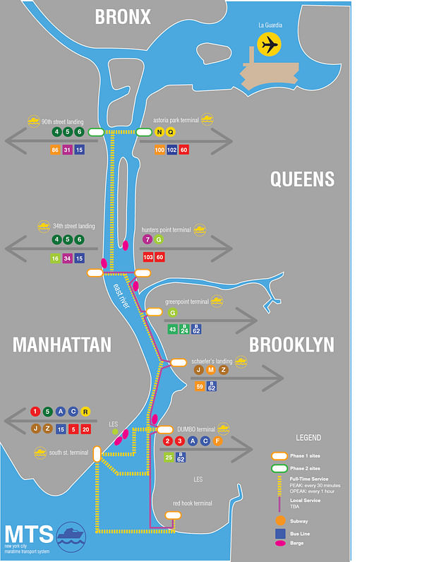 East River Ferry Map