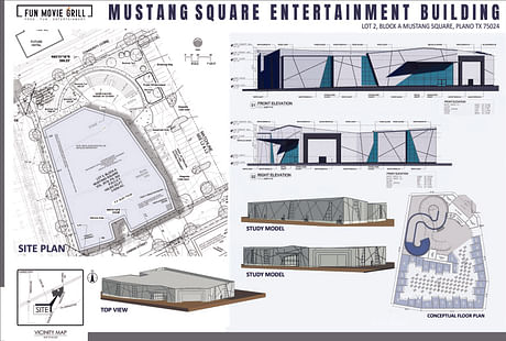 Mustang Square Entertainment Building at Plano, TX