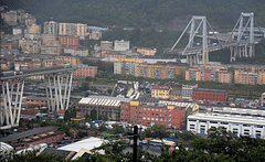 Motorway bridge collapses over houses and buildings in Italy, leaving 20 dead