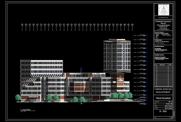 Social Cultural Center Tlemcen - West Elevation - (Algeria - 1986)