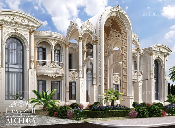 Luxury palace exterior and landscape
