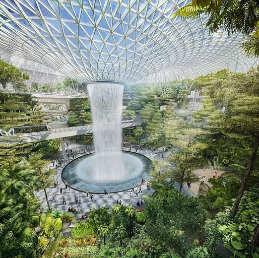 Safdie Architects's Jewel Changi addition to the Singapore Changi Airport. Image: Jewel Changi Airport Devt.