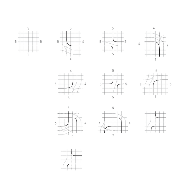 Early Diagram of Studies of Corners in Woven Surface