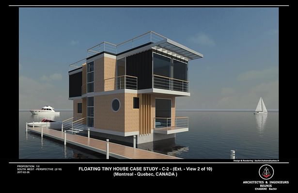 Floating House Case Study : C - 2 (Ext. Perspective View)