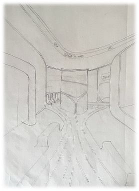 PRIMARY HAND SKETCH OF SUBWAY