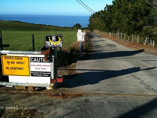 The sole access road to Martin's Beach was locked after Khosla purchased an adjacent property. Credit: Anneliese Agren @coastroad