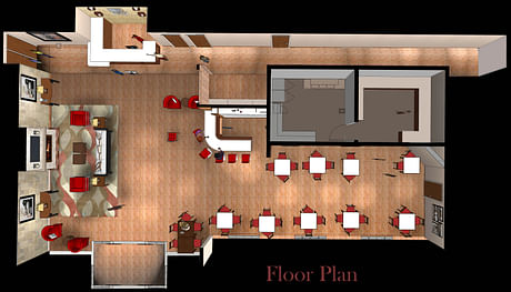 Floor Plan of Lobby for Comfort Suites at Dallas Executive Airport (SketchUp)