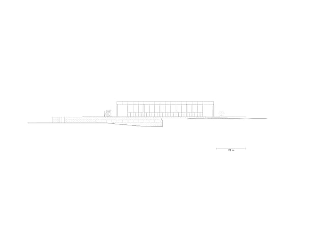 South elevation (Original scale 1:750) © David Chipperfield Architects for Bundesamt für Bauwesen und Raumordnung