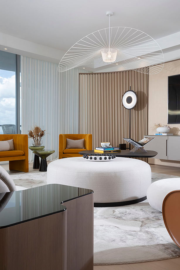 Living Room Design - Modern Beachfront Fort Lauderdale Condo by DKOR Interiors