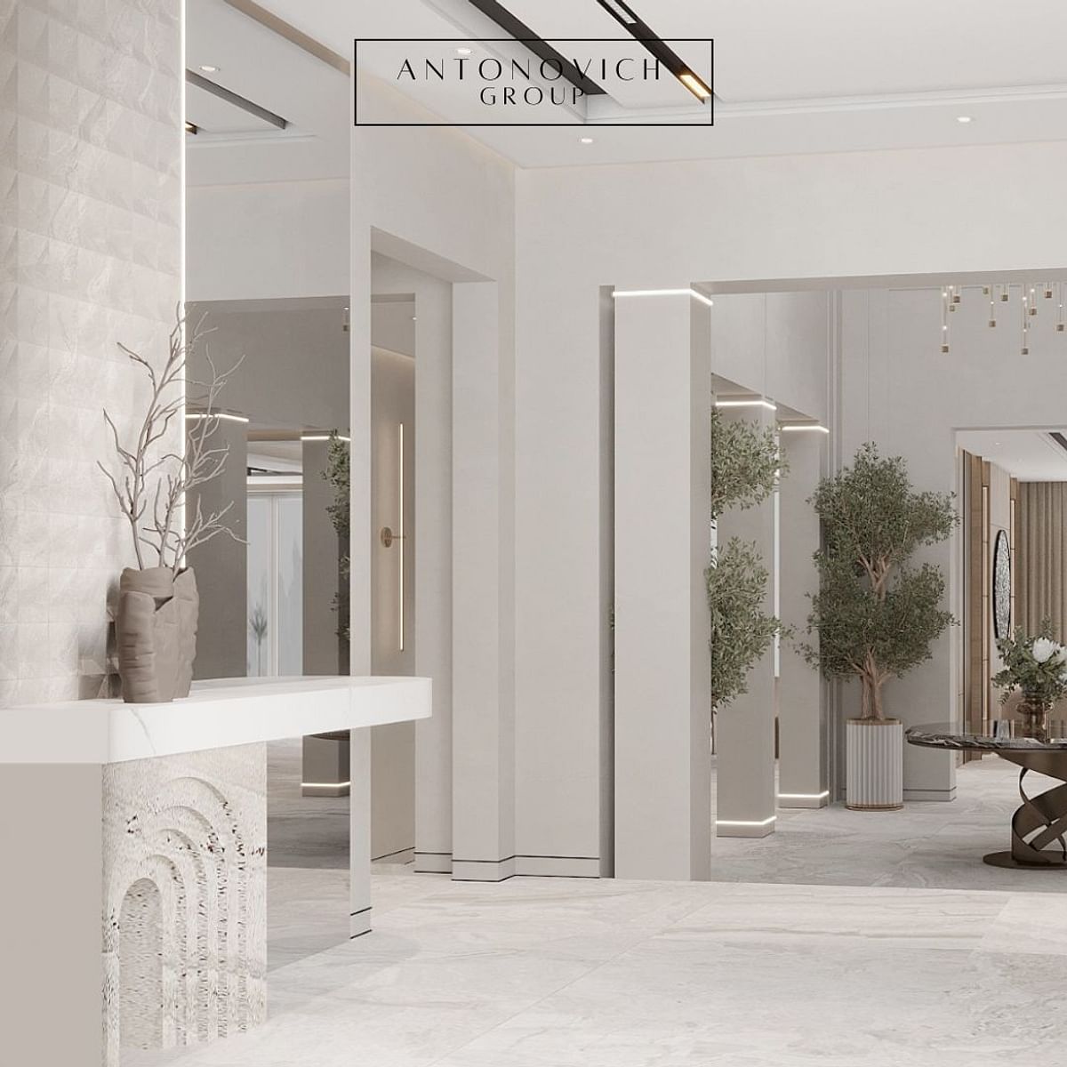 Grand Entrances: Antonovich Group's Modern Aesthetic Foyer Design ...