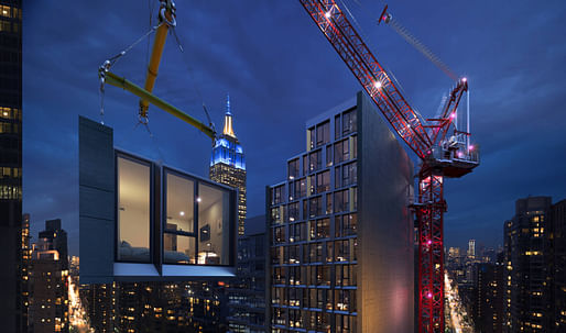 Erecting the 26-story, modular AC Hotel New York NoMad is expected to take only 90 days. Design and image credit: Danny Forster & Architecture