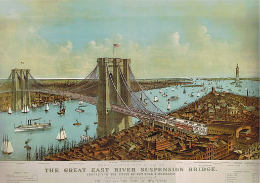 Bird's eye illustration of the bridge, 1892. (Courtesy: The Historical Atlas of New York City: A Visual Celebration of Nearly 400 Years of New York City's History) Courtesy of Van Alen Institute