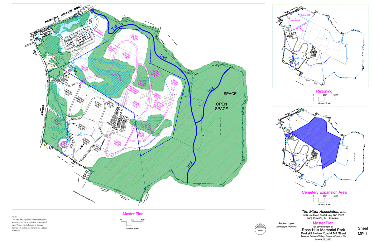 Master Plan, Rose Hills Cemetery, Putnam Valley, NY