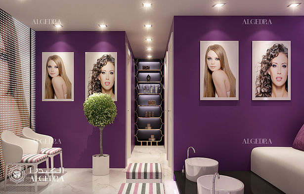 Ladies beauty salon interior colors 