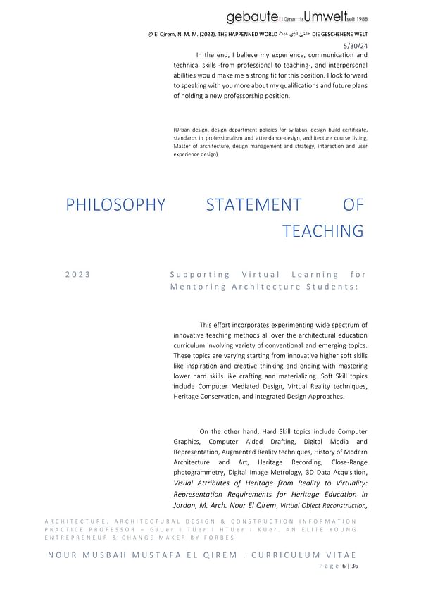 Philosophy statement of teaching
