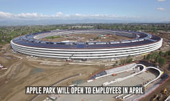 An exquisite drone tour over Apple's new campus reveals the pond, furniture, + a new theater