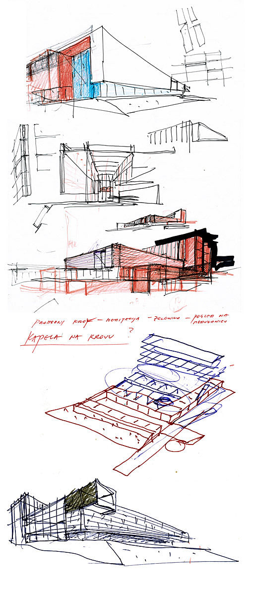 preliminary sketch of design for Administrative Building of the Croatian Bishops' Conference
