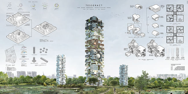 Honorable Mention: Tesseract Skyscraper: Time Based Ownership Incentivisation Model by Bryant Lau Liang Cheng (Singapore)