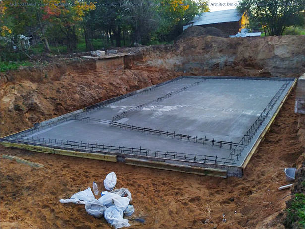 concreted foundation slab