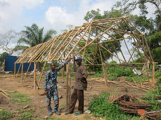 Two carpenters built this 800-square foot workshop in the Ogwuyo neighborhood of Ebenebe-Anam in Nigeria, a sustainable new town project led by DK Osseo-Asare, over five days using $500 worth of materials.